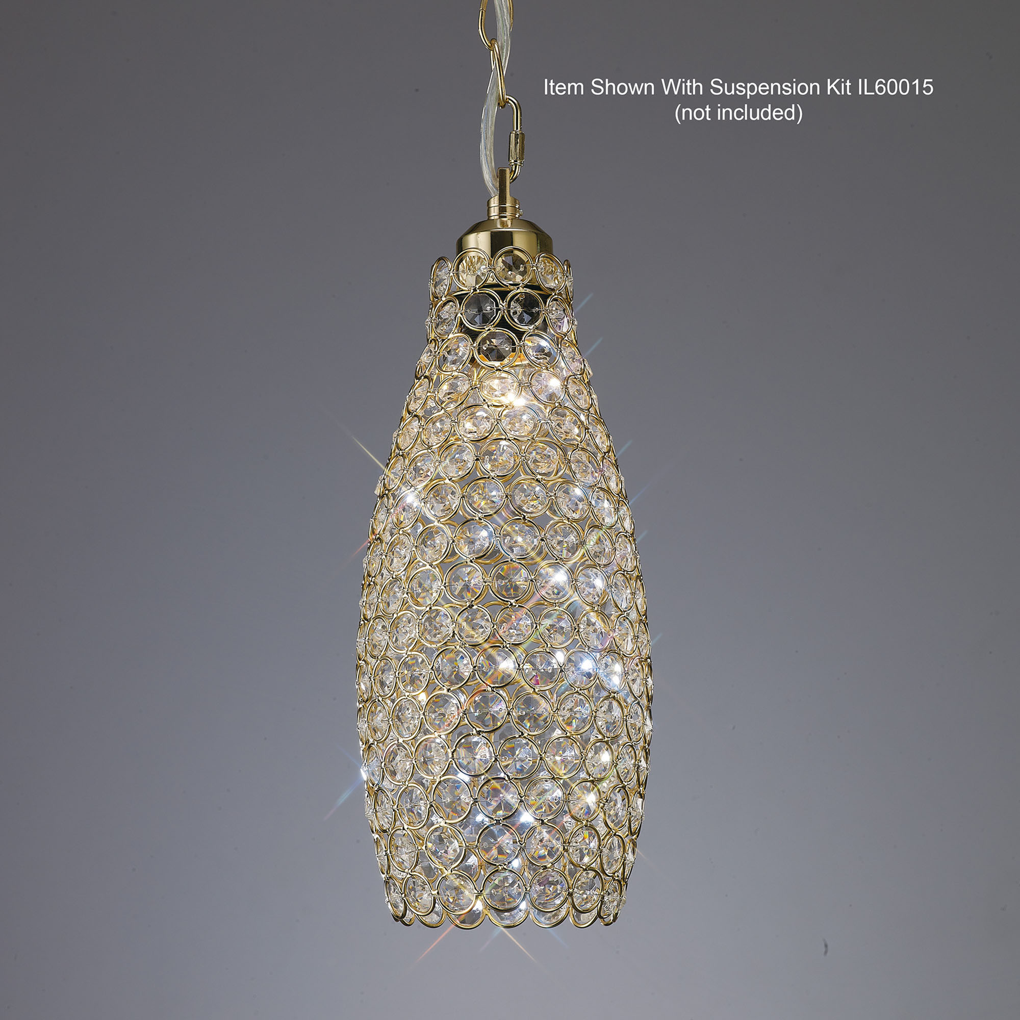 Kudo French Gold Crystal Ceiling Lights Diyas Non Electric Crystal Pendant